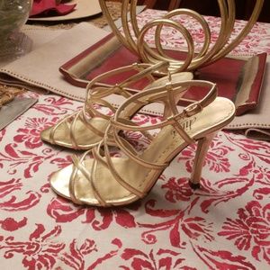 Gold strappy sandals